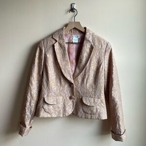 Worthington Cream and Pink Patterned Blazer